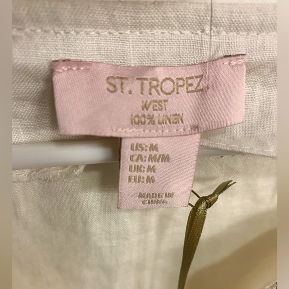 ST. TROPEZ WEST Linen Dress/Cover Up | Coastal| 100% Linen | size M | NWT - Picture 5 of 8